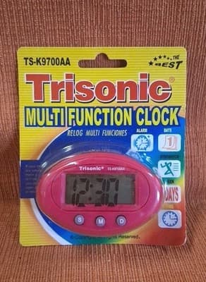 Trisonic Retro Multi Function Clock Sealed Pink