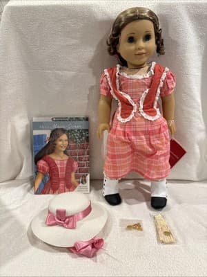 American Girl Of Year Marie Grace Doll Meet Outfit Accessories Necklace Hat Fan