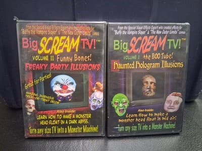 Big Scream TV Volume 1 &2 Funny Bones Halloween DVD Monster Party Illusions Set