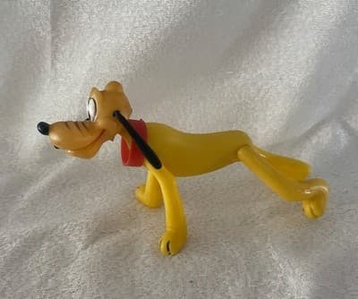 Walt Disney Pluto Poseable Vinyl Plastic Action Figure Toy Dog VTG 1970's