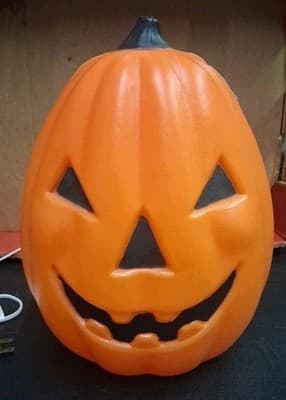 Vintage 1991 TPI Halloween 14” Jack-o-Lantern Pumpkin Plastic Blow Mold Light