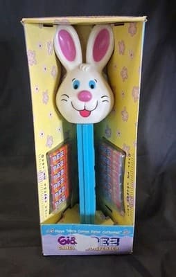 Huge Bunny Pez Dispenser Plays Here Comes Peter Cottontail Music NIB Rabbit Pez