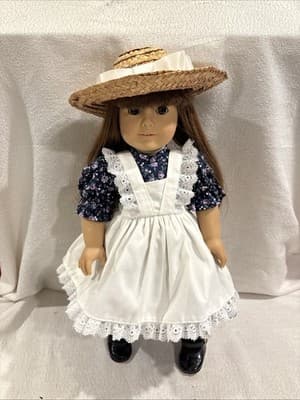 Pleasant Company 1990 Tan Body Samantha in a First Year 1990 Play Dress