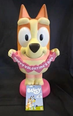 BLUEY BINGO Happy Valentine’s Day BLOW MOLD BATTERY LIGHT UP Figure #1