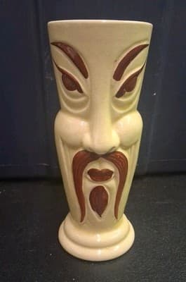 Orchids Of Hawaii ceramic Fu Manchu vase vintage Japan