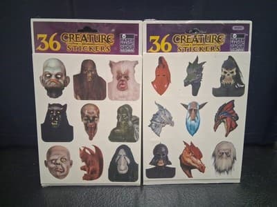 Vintage In Package PAPER MAGIC GROUP Skeleton Creature Halloween Stickers x2