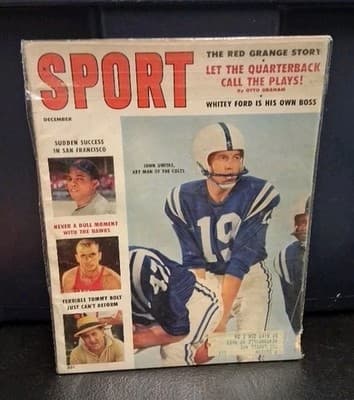 VINTAGE 1958 (Dec) SPORT Magazine Cover:John Unitas Key Man of the Colts M1911