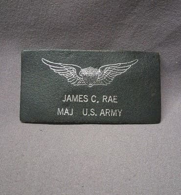 James C. Rae U.S. Army Patch Leather
