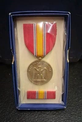 Original National Defense Service Medal & Ribbon in box 1967
