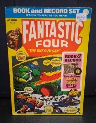 Fantastic Four 'The Way It Began' Book And Record Set 45 RPM VTG