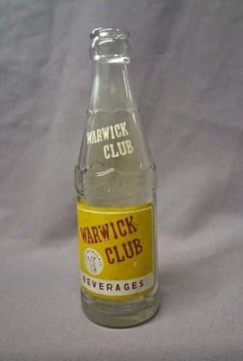 Warwick Club Vintage Soda Pop Bottle Empty RI Vintage Nice!