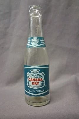 Canada dry Club Soda Bottle Empty Nice
