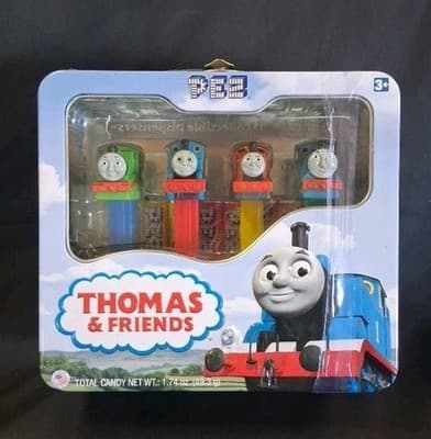 Thomas and Friends PEZ Candy Dispenser Tin Lunch Box NEW Sealed