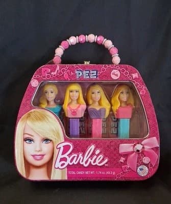 Limited Edition Mattel 2012 Barbie Pez Tin Purse 4 Dispensers Gift Set
