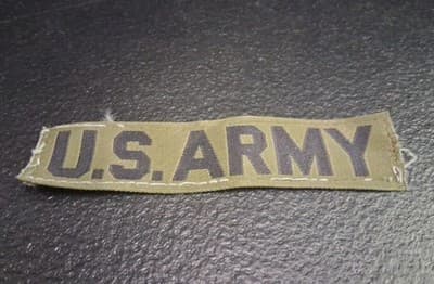 ORIGINAL VIETNAM WAR US ARMY "US Army" CHEST TAPE SHIRT ROCKER INSIGNIA-SUBDUED