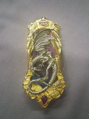 Rare Franklin Mint Fantasy Series Dragon Folding Pocket Knife Gold Silver Purple
