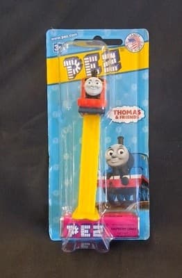 PEZ Thomas & Friends - #5 James Red Tank Engine Yellow Dispenser (2009) - NEW