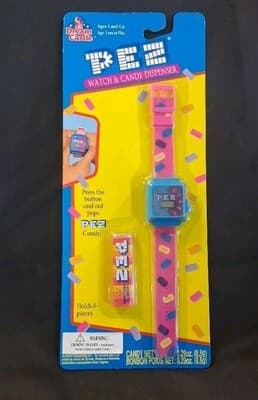 PEZ Watch and Candy Dispenser Vintage, Dream Castle, 1994, Pink & Blue