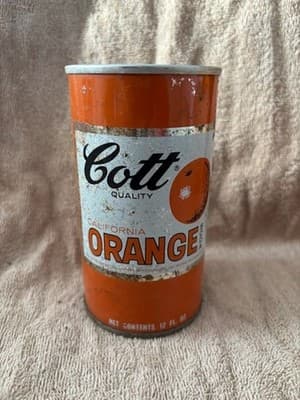 1970 “Rare” Colt-Quality Cali🍊Orange-New Haven, Conn.-12 oz-Steel Soda-Pop Can