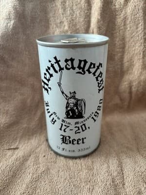 HERITAGE 1980 BEER BREWING PULL TAB BEER CAN GREAT CONDITION ALE VIKINGS