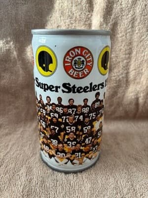 IRON CITY PITTSBURG STEELERS FOOTBALL 1979 SS PULL TAB TEST BEER CAN #79-39