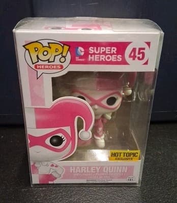 Funko Pop! DC Super Heroes Harley Quinn Pink #45 Hot Topic Exclusive