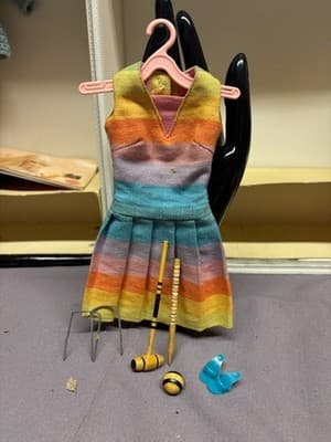 Vintage Mattel 1960’s Barbie Doll Outfit, Yard Game style, With Accessories Rare