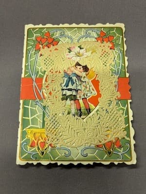Vintage Valentine Card Whitney Made Embossed Die Cut