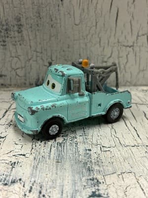 Mattel Disney Pixar Cars Mater Tow Truck Aqua Blue 1/55 Diecast Wrecker Used