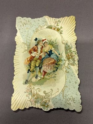 Vintage Valentine's Day Card With Love, Note Inside 1900s Love