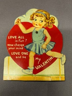 1940s Vintage Valentines Day Card Love Is fun