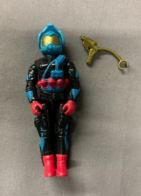 VTG 80s 1989 GI Joe COBRA Targat 3.75" Action Figure WITH VISOR & Weapon Retro
