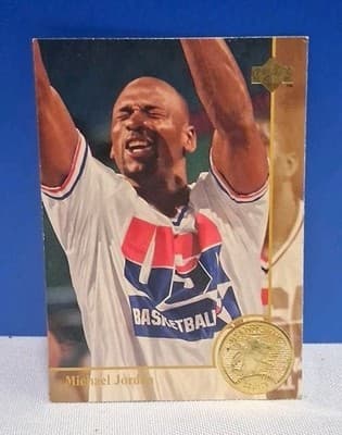1994 Upper Deck USA Basketball, MICHAEL JORDAN Gold Medal Card, #85 (MJ105) SP
