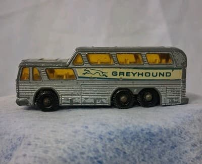 Vintage Matchbox Lesney No. 66 Coach Greyhound Bus Made in England Yellow Window