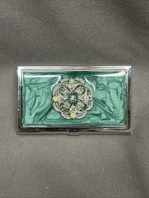 Card Holder Case Enamel Jeweled License Credit Card Holder