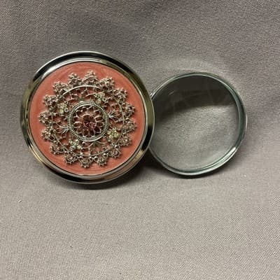 Enamel Jeweled Desk Paperweight Magnifying Glass Loop Beautiful Look