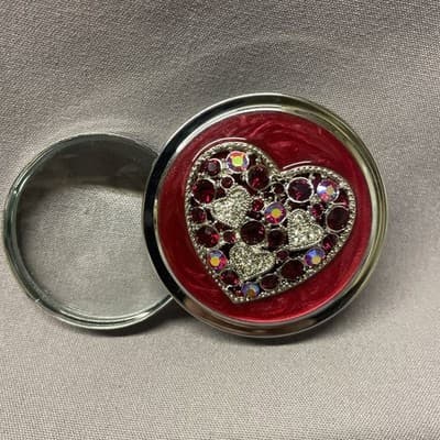 Enamel Jeweled Desk Paperweight Magnifying Glass Loop Beautiful Look