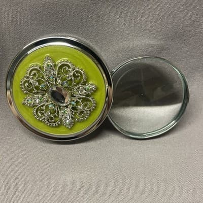 Enamel Jeweled Desk Paperweight Magnifying Glass Loop Beautiful Look