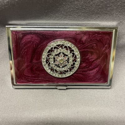 Card Holder Case Enamel Jeweled License Credit Card Holder