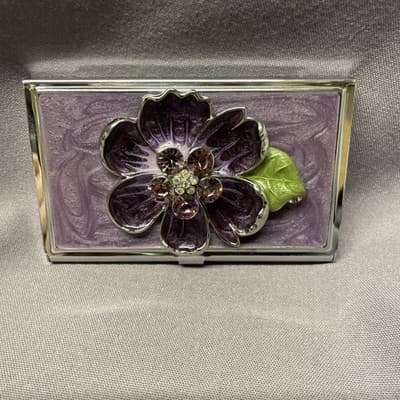 Card Holder Case Enamel Jeweled License Credit Card Holder