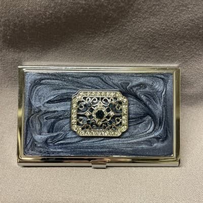 Card Holder Case Enamel Jeweled License Credit Card Holder