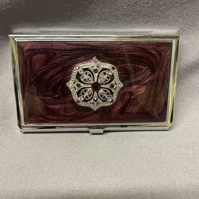 Card Holder Case Enamel Jeweled License Credit Card Holder