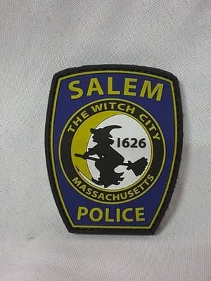 Massachusetts - Salem MA Police Dept Patch - The Witch City - Blue Rubber Logo