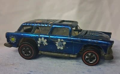 Hot Wheels Redline Classic Nomad Blue Diecast Car Light Interior Mattel 1969