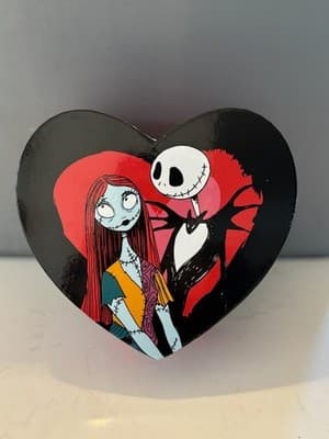 JACK & SALLY Heart Shaped Trinket Box Nightmare Before Christmas. Cardboard