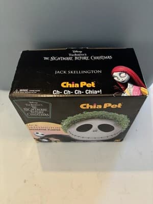 Chia Pet Jack Skellington w/Seed Pack, Decorative Pottery Planter NIB