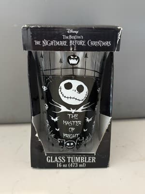NBC Jack Skellington The Master of Fright Black & White 16oz Pint Glass New