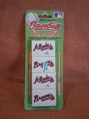 90βs MLB Atlanta Braves Team Matches Diamond Pack Sealed Collectible Matchbook