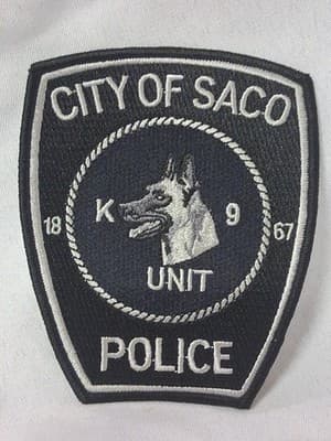 K9 Unit π Embroidered Police Uniform Shoulder Patch City of Saco Maine 1867