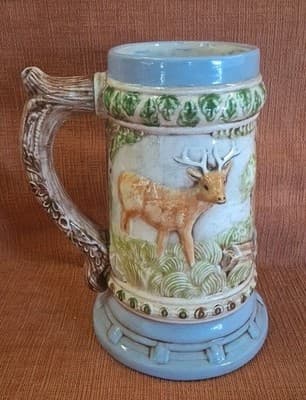 13 inch Large Beer Decorative Ceramic with 3D Images Hunting Theme